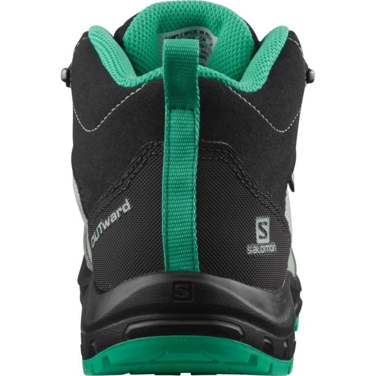 Black / Mint Salomon Outward CSWP Kids' Hiking Shoes | IE TK0351